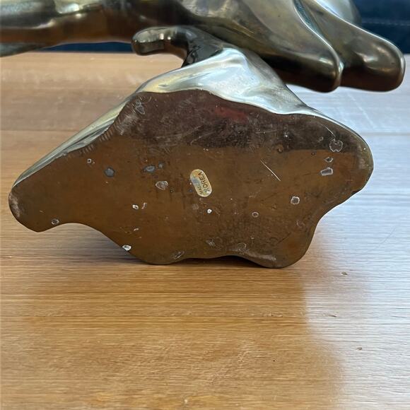 Vintage Brass Dolphin Statue 14in tall Extra Large - Picture 4 of 6